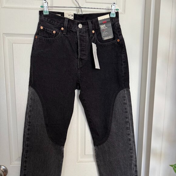NWT unique Levi's 501 Womens two-tone denim Jeans - Picture 1 of 8
